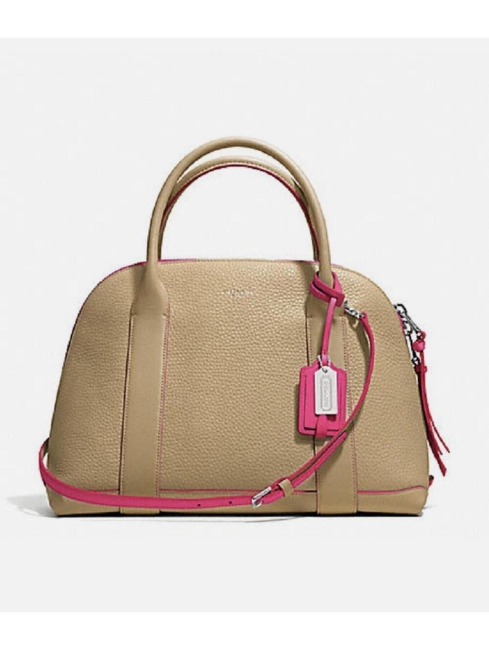 Coach Preston Satchel 30165 Camel Pink Leather Crossbody Bag NWT